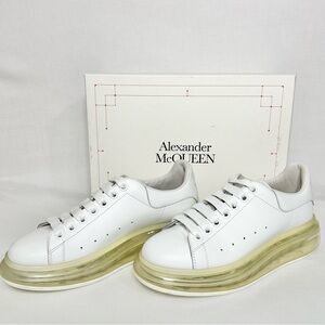Alexander McQueen Oversized Transparent Sole Sneakers White Leather Women’s 9.5